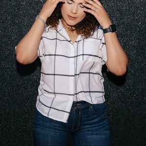 White Plaid Top!
